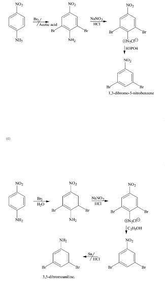 Each of the following compounds has been prepared from p-nitroaniline. outline a reasonable series o
