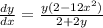 \frac{dy}{dx}=\frac{y(2-12x^2)}{2+2y}