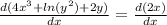 \frac{d(4x^3 + ln(y^2) + 2y)}{dx}= \frac{d(2x)}{dx}