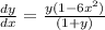 \frac{dy}{dx}=\frac{y(1-6x^2)}{(1+y)}
