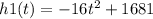 h1(t) = -16t^2 + 1681