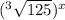(^3\sqrt{125})^x