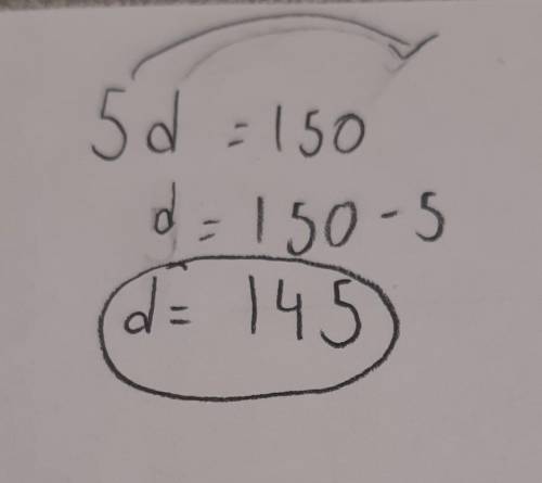 What is negative 5d equal to one hundred fifty five