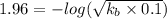 1.96=-log(\sqrt{k_b\times 0.1})
