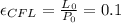 \epsilon_{CFL}=\frac{L_0}{P_0}=0.1