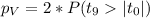 p_V = 2*P(t_{9} |t_0|)