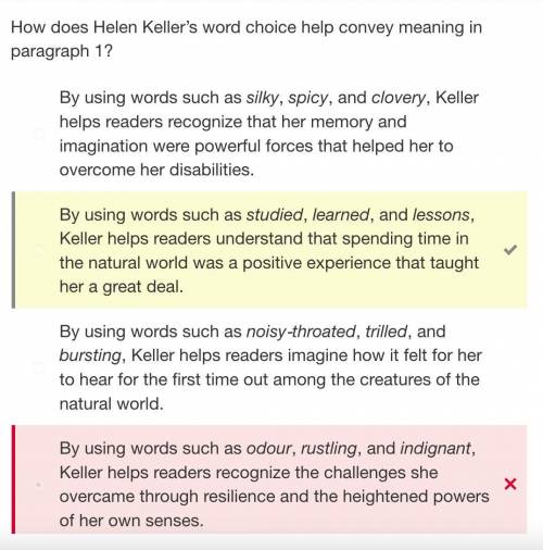 15  to the story of my life by helen keller part a how does helen keller’s word choice  convey meani