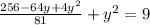 \frac{256-64y+4y^2}{81}+y^2=9