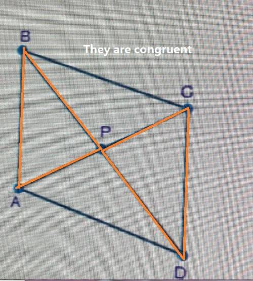 In quadrilateral abcd, diagonals ac and bd bisect one another:   which statement is used to prove th