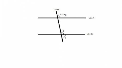 What is the measure of angle 1?  2 parallel lines are crossed by a transversal to form 8 angles. clo