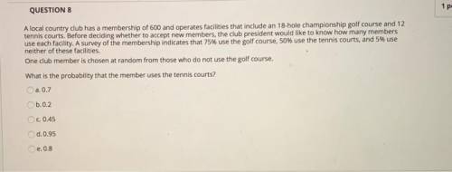 One club member is chosen at random from those who do not use the golf course. what is the probabili