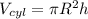 V_{cyl} = \pi R^2 h