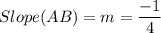 Slope(AB) = m =\dfrac{-1}{4}