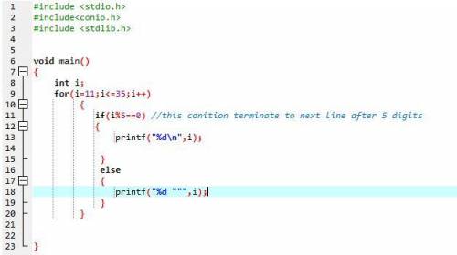 6.3 code practice:  question edhesivewrite a loop to print 11 to 35 inclusive (this means it should