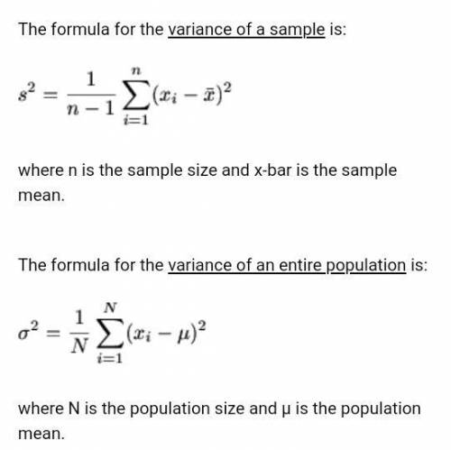 Calculate the sample standard deviation and sample variance for the following frequency distribution