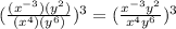 (\frac{(x^{-3})(y^2)}{(x^4)(y^6)})^3=(\frac{x^{-3}y^2}{x^4y^6})^3
