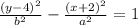 \frac{(y - 4)^{2} }{b^{2} } - \frac{(x + 2)^{2} }{a^{2} } = 1