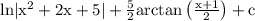 \rm ln|x^2+2x+5|+\frac52arctan\left(\frac{x+1}{2}\right)+c