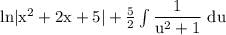 \rm ln|x^2+2x+5|+\frac52\int\dfrac{1}{u^2+1}~du