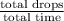 \frac{\text{total drops}}{\text{total time}}