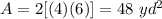A=2[(4)(6)]=48\ yd^2