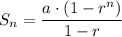 S_n = \dfrac{a \cdot\left( 1 - r^n \right)}{1 - r}