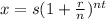 x=s(1+\frac{r}{n})^{nt}