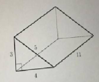 Question 2 (3 points)  what is the surface area of the right triangular prism shown below?  the hypo
