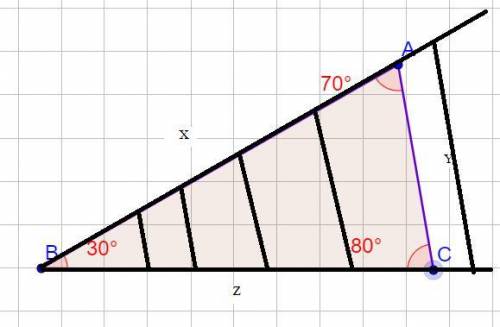How many triangles can be made with a 70 degree angle a 30 degree angle and an 80 degree angle