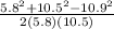 \frac{5.8^2+10.5^2-10.9^2}{2(5.8)(10.5)}