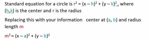 Select the correct answer. what is the general form of the equation of a circle with center at (a, b
