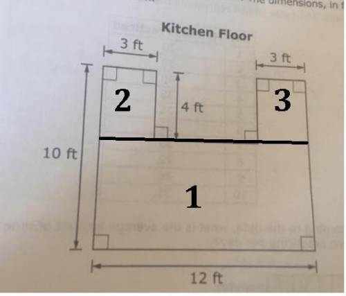 Me.hilton is buying a new tile for his kitchen floor. the dimensions, in feet of the kitchen are sho