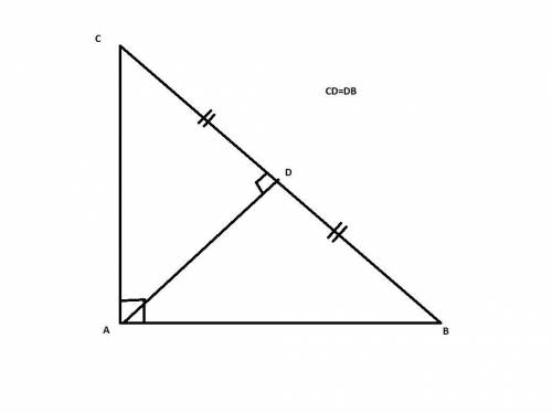 Suppose the altitude to the hypotenuse of a right triangle bisects the hypotenuse. how does the leng