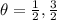 \theta=\frac{1}{2},\frac{3}{2}