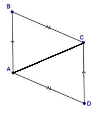 The following is an incomplete paragraph proving that the opposite sides of parallelogram abcd are c