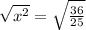\sqrt{x^2} = \sqrt{\frac{36}{25} }
