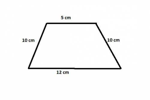 Aquadrilateral has sides that measures 12 centimeters, 10 centimeters, 10 centimeters, and 5 centime