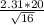 \frac{2.31*20}{\sqrt{16}}