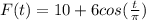 F (t)=10+6cos(\frac{t}{\pi})