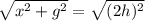 \sqrt{x^2+g^2}=\sqrt{(2h)^2}
