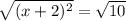 \sqrt { ( x + 2 ) ^2 } = \sqrt { 10 }