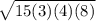 \sqrt{15(3)(4)(8)}