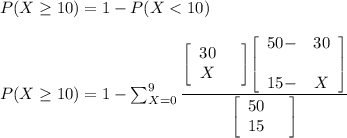 P(X\geq10) = 1-P(X