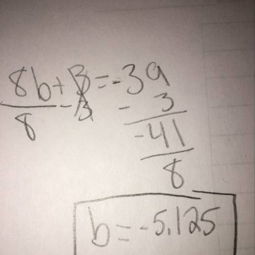 Ineed  on this problem three more than 8 times a number is -39.find the number.