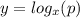 y=  log_{x}(p)