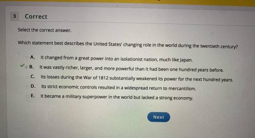 Which statement best describes the united states' changing role in the world during the twentieth ce