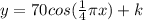 y = 70cos(\frac{1}{4}\pi x)+k
