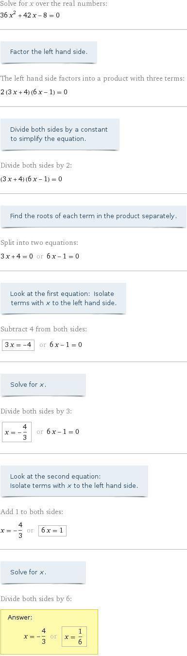 What is 36x squared plus 42x minus 8