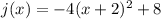 j(x)=-4(x+2)^2+8