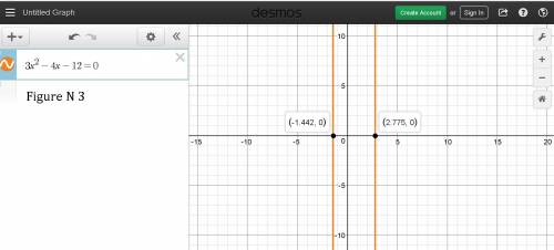 Which equation is true for x = –6 and x = 2?  2x2 – 16x + 12 = 0 2x2 + 8x – 24 = 0 3x2 – 4x – 12 = 0